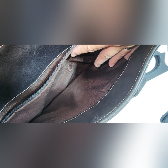 COACH EUC 5209 BLACK HAMPTON LEATHER PADDED LAPTOP BUSINESS TOTE BAG - Picture 7 of 12